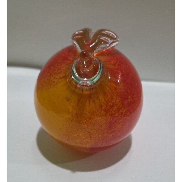 Ron Hinkle Glassworks Red Apple Art Glass Signed Retired 2003 Paperweight - Picture 2 of 5